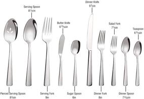 img 1 attached to 🍴 Premium 45-Piece Stainless Steel Cutlery Set for 8 | Ergonomic Design, Dishwasher Safe Tableware | Durable Flatware in Perfect Size and Weight