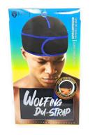 🔥 the ultimate king j wolfing du-strap #2030: revolutionary stringless durag cap for seamless compression (black/royal) logo