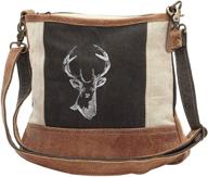 myra reindeer upcycled crossbody bag logo