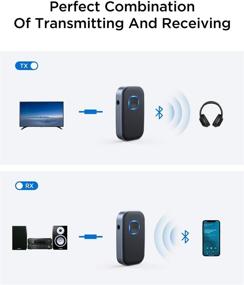 img 3 attached to 🔁 AINOPE Bluetooth 5.0 передатчик и приемник: 2-в-1 беспроводной адаптер для одновременного соединения 2 устройств, низкая задержка, универсальная совместимость