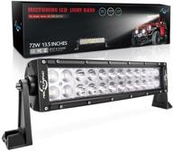 🚙 mictuning 13.5 inch 72w combo led light bar - 5000 lumen, crystal white (6000-6200k), waterproof for off-road jeep atv utv suv truck boat logo