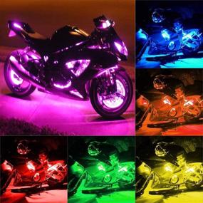 img 3 attached to 🏍️ 8-Piece Motorcycle LED Light Kit Strips: Waterproof RGB Multi-Color Accent Glow Neon Lights with RF Wireless Remote Controller - Motorcycle LED Lights Kits