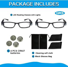 img 3 attached to 🔎 Яркие светодиодные ридеры: осветительное увеличительное стекло для ночных читателей для четкого зрения [+3.5] - Унисекс очки