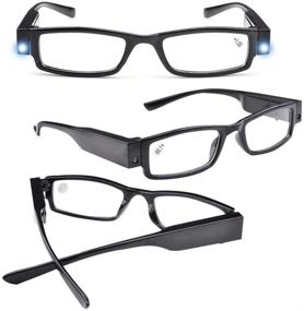img 2 attached to 🔎 Яркие светодиодные ридеры: осветительное увеличительное стекло для ночных читателей для четкого зрения [+3.5] - Унисекс очки