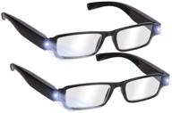 🔎 bright led readers: lighted magnifier nighttime reader glasses for clear vision [+3.5] - unisex eyewear logo