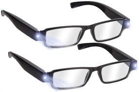 img 4 attached to 🔎 Bright LED Readers: Lighted Magnifier Nighttime Reader Glasses for Clear Vision [+3.5] - Unisex Eyewear