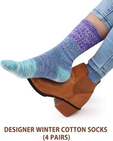 img 3 attached to 🧦 Vibrant VERO MONTE 4-Pack Cotton Crew Socks for Women - Colorful Patterns, Casual Wear