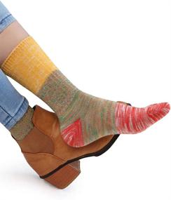 img 4 attached to 🧦 Vibrant VERO MONTE 4-Pack Cotton Crew Socks for Women - Colorful Patterns, Casual Wear