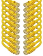 imbaprice - cat6 rj45 snagless ethernet patch cable in yellow (1 feet) - 10 pack логотип