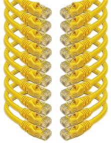 img 4 attached to IMBAPrice - Cat6 RJ45 Snagless Ethernet Patch Cable In Yellow (1 Feet) - 10 Pack