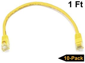 img 3 attached to IMBAPrice - Cat6 RJ45 Snagless Ethernet Patch Cable In Yellow (1 Feet) - 10 Pack