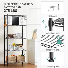 img 2 attached to Alvorog Adjustable Shelving Organizer – Maximize Storage Space with 23.2Lx13.3Wx59H Dimensions