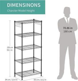 img 1 attached to Alvorog Adjustable Shelving Organizer – Maximize Storage Space with 23.2Lx13.3Wx59H Dimensions