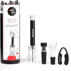 img 4 attached to 🍷 Easy Air Pressure Wine Opener Set: Pop and Pour with Amazing Premium Gift Value - Cutter, Vacuum, Aerator - Carry Pouch Included! 100% Guaranteed