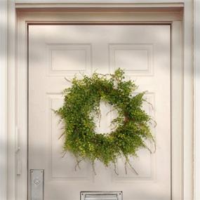 img 3 attached to 🌿 22-Inch Berry Wreath with Boxwood Leaves and Green Berries Decoration for Front Door - National Tree Company: Perfect for Summer, Spring, and All Seasons