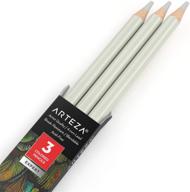 arteza colored pencils, set of 3, a002 fog grey, soft wax-based cores, perfect for drawing, sketching, shading &amp; coloring logo