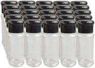 🍶 feoowv 25pcs empty plastic spice bottles set (black) - store bbq seasoning, salt, pepper & more - 75 ml/2.5 oz logo