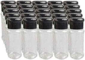 img 4 attached to 🍶 FEOOWV 25Pcs Empty Plastic Spice Bottles Set (Black) - Store BBQ Seasoning, Salt, Pepper & More - 75 ml/2.5 oz