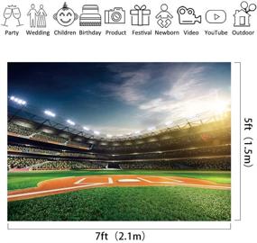 img 2 attached to 📸 Riyidecor Green Baseball Field Backdrop Fabric - Polyester Stadium 7Wx5H Feet Photography Background Art Fabric Booth for Children Decorations - Birthday Festival Event Props - Party Photo Studio Shoot