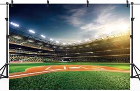 img 3 attached to 📸 Riyidecor Green Baseball Field Backdrop Fabric - Polyester Stadium 7Wx5H Feet Photography Background Art Fabric Booth for Children Decorations - Birthday Festival Event Props - Party Photo Studio Shoot