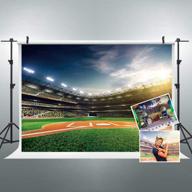 📸 riyidecor green baseball field backdrop fabric - polyester stadium 7wx5h feet photography background art fabric booth for children decorations - birthday festival event props - party photo studio shoot logo