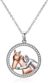 img 4 attached to 🐎 Sterling Silver Horse Pendant Necklace: Perfect Horse Gifts for Women and Girls by POPKIMI