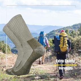 img 1 attached to 🧦 4 Pack of SOX TOWN Merino Wool Moisture Wicking Outdoor Hiking Hiker Cushion Crew Socks for Men