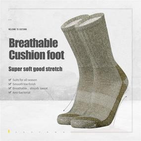 img 3 attached to 🧦 4 Pack of SOX TOWN Merino Wool Moisture Wicking Outdoor Hiking Hiker Cushion Crew Socks for Men