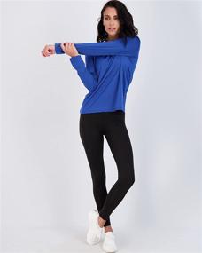 img 1 attached to 👚 Stay Comfy and Stylish with 4 Pack: Women's Dry-Fit Tech Stretch Long-Sleeve Athletic Workout T-Shirt (Plus Size Options Available)