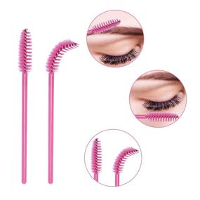 img 1 attached to 💫 Complete Eyelash Extension Kit: Stainless Steel Precision Tweezers, Disposable Mascara Brush Wand, Cotton Swabs