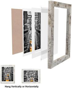 img 1 attached to 🖼️ Rustic Style Finefarm 12x16 Frames: Display 11x14 Picture with Mat or 12 x 16 Photo Without Mat - Wall Art for Living Room Wall Mounting Decor