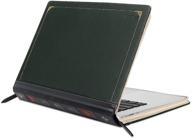 📚 mosiso чехол для macbook air 13 дюймов a1466 a1369 (выпуск 2010-2017) - кожаный чехол для ноутбука винтажного ретро-стиля с молнией в глубокой изумрудной расцветке логотип