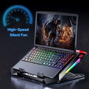 img 2 attached to Laptop Cooling Pad for 14-18 Inch Gaming Laptop - Double Blower, Adjustable Stand, USB Ports, Colorful Lights, Powerful Fans (Red)