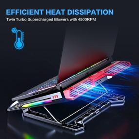 img 3 attached to Laptop Cooling Pad for 14-18 Inch Gaming Laptop - Double Blower, Adjustable Stand, USB Ports, Colorful Lights, Powerful Fans (Red)