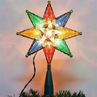 🌟 colorful 8-point star xmas tree topper with 10 incandescent fairy mini lights - twinkle star lighted christmas tree decorations for holidays логотип