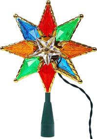 img 3 attached to 🌟 Colorful 8-Point Star Xmas Tree Topper with 10 Incandescent Fairy Mini Lights - Twinkle Star Lighted Christmas Tree Decorations for Holidays