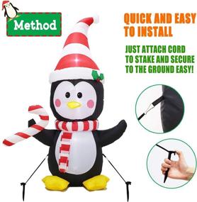img 1 attached to 🐧 Poptrend 5 Foot Inflatable Christmas Penguin with LED Lights - Wacky, Funny, Colorful Holiday Yard Decorations