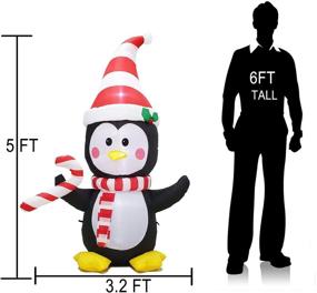 img 3 attached to 🐧 Poptrend 5 Foot Inflatable Christmas Penguin with LED Lights - Wacky, Funny, Colorful Holiday Yard Decorations