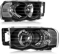 2002-2005 dodge ram pickup truck headlight assembly - oe style replacement headlamps with clear reflector lens - autosaver88 logo