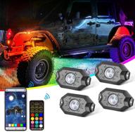 🚦 beatto 4 pods rgb led rock light kits: ultimate control with brake, turn, remote, and simultaneous app access logo