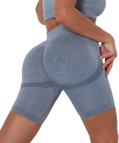 img 4 attached to 🩳 Vaslanda Seamless Shorts: High Waist Butt Lifting Workout Scrunch Booty Biker Shorts for Women