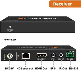 img 1 attached to 🔌 J-Tech Digital Long Range HDMI Extender Over Cat6 150m/492ft: HDBaseT 1080P Extender with PoC, Bi-Directional IR, Dolby Digital, DTS Support, EDID, CEC, & RS-232 Passthrough (JTECH-HDT150)