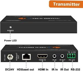 img 2 attached to 🔌 J-Tech Digital Long Range HDMI Extender Over Cat6 150m/492ft: HDBaseT 1080P Extender with PoC, Bi-Directional IR, Dolby Digital, DTS Support, EDID, CEC, & RS-232 Passthrough (JTECH-HDT150)