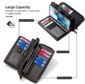 img 1 attached to QIXIU Compatible Galaxy S21 Wallet Case with Card Holder and Kickstand – Magnetic Detachable 2-in-1 Leather Flip Cover for Enhanced Protection and Multifunctional Cross Body Use (Black)