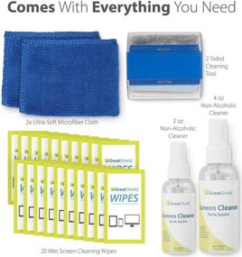 img 3 attached to 🔧 GreatShield Screen Cleaning Kit with 2 Bottle Solutions (60ml and 120ml), 2 Microfiber Cloths, 20 Non-Alcohol Screen Cleaning Wipes, and Brush for Laptop, PC Monitor, Smartphone, Tablet, TV