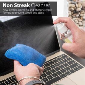 img 2 attached to 🔧 GreatShield Screen Cleaning Kit with 2 Bottle Solutions (60ml and 120ml), 2 Microfiber Cloths, 20 Non-Alcohol Screen Cleaning Wipes, and Brush for Laptop, PC Monitor, Smartphone, Tablet, TV
