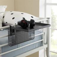 space-saving metal bunk bed shelf with storage basket - walker edison universal 14 inch gunmetal for kids bedroom логотип