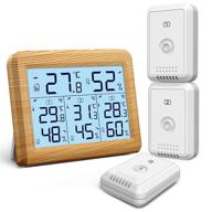 oria indoor outdoor thermometer with 3 wireless sensors kitchen & dining logo