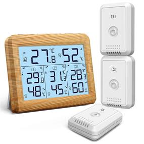 img 4 attached to ORIA Indoor Outdoor Thermometer With 3 Wireless Sensors Kitchen & Dining