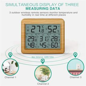 img 3 attached to ORIA Indoor Outdoor Thermometer With 3 Wireless Sensors Kitchen & Dining